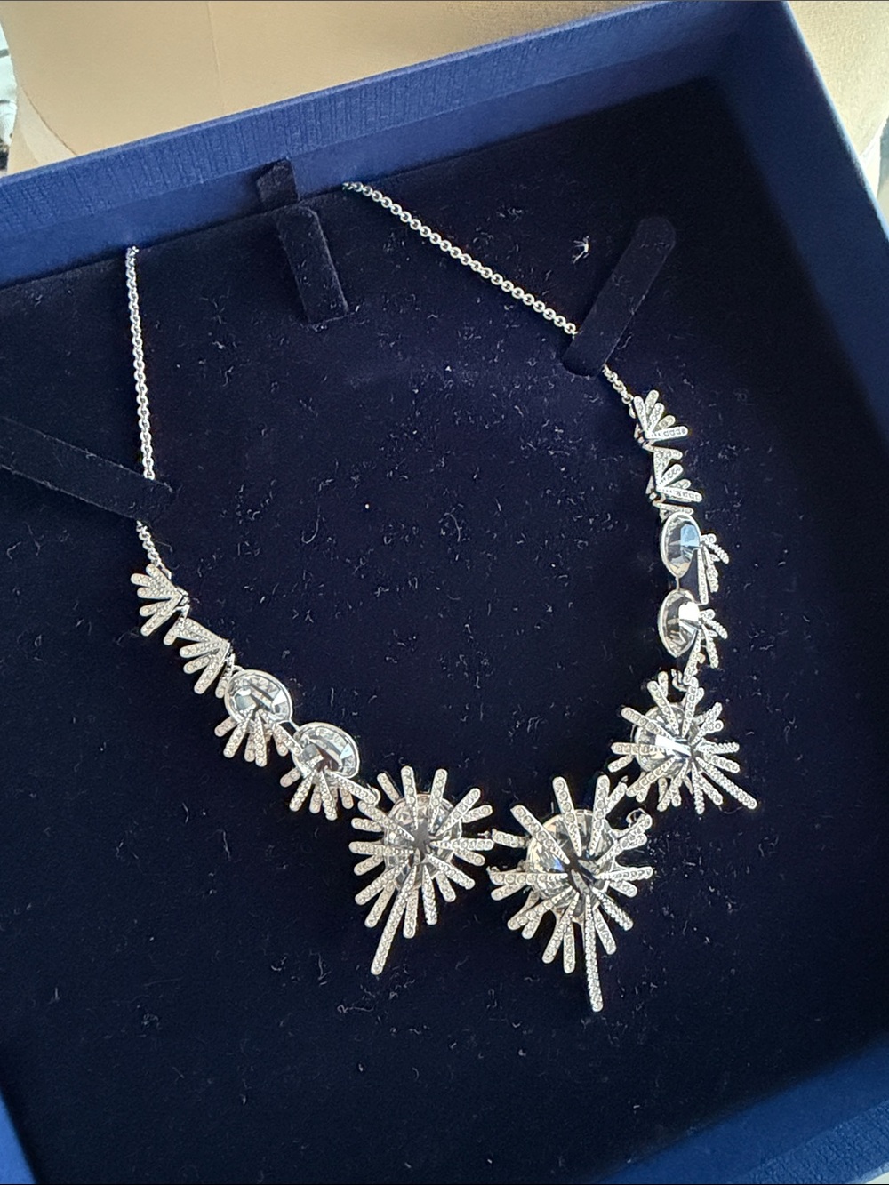 Swarovski Gold Starburst Crystal Statement Necklace - Picture 13 of 14
